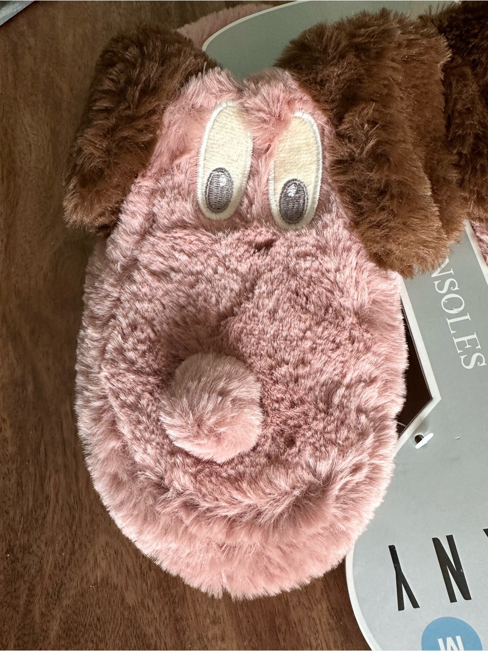 MINXNY adorable puppy slippers, complete with indoor/outdoor hard sole MED 8 NWT